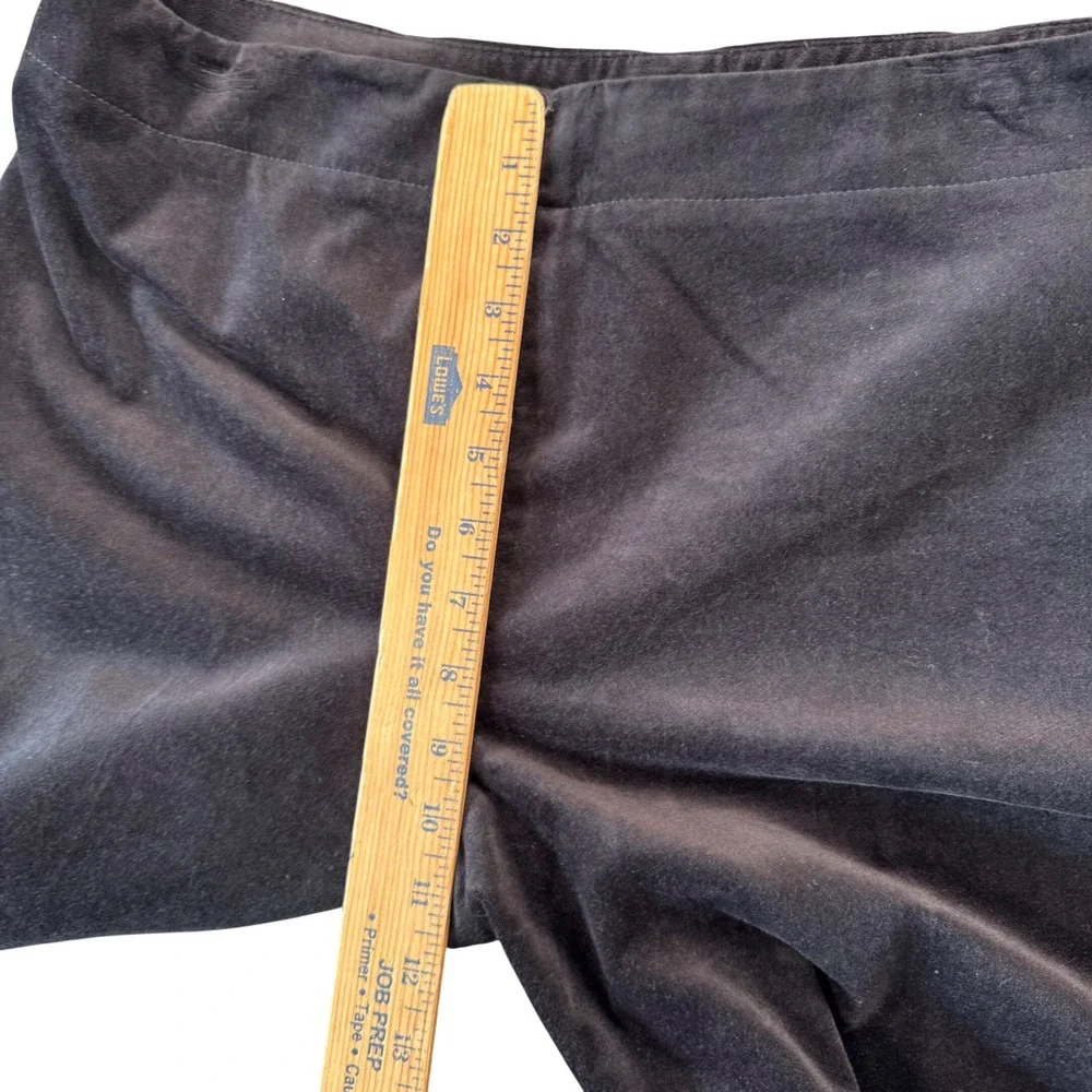 Talbots 12 Brown Velvet Slim Pants Side Zip Quiet Luxury Chic Old‎ Money Classic